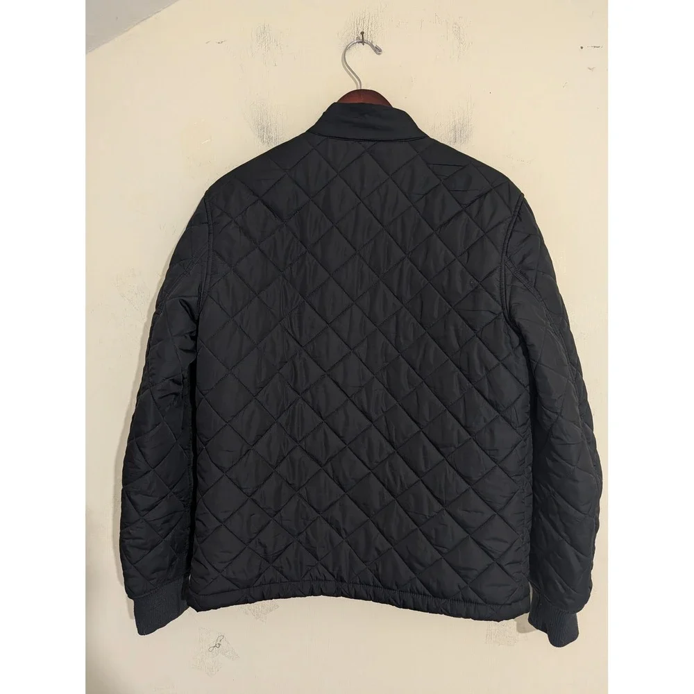 Banana Republic WR Quilted Bomber Jacket Black Water Resistant Mens Medium